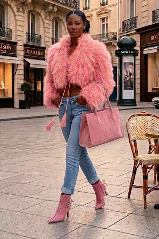 Dress ankle boots back laces in carnation pink leather with high slim heels and pointed toe - Top view